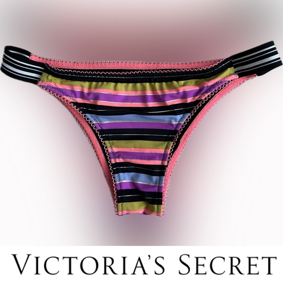 Victoria's Secret STRIPED / THE FLIRT bikini swim suit bottom NWOT โ Medium - Picture 12 of 12